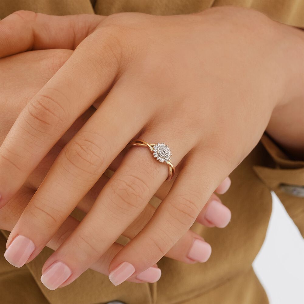 Evermore Promise Ring with 0.10TW of Diamonds in 10ct Yellow Gold