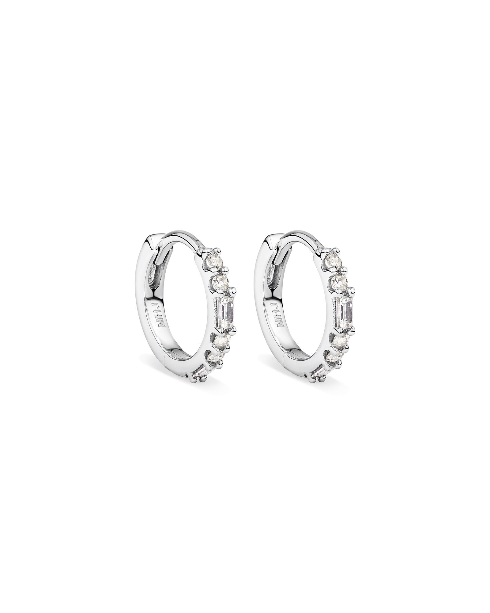 Single diamonds shop line mini hoop