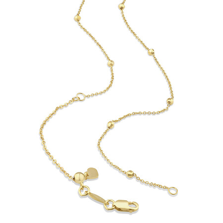 45cm (18") 2mm-2.5mm Width Adjustable Bead Necklace in 10kt Yellow Gold 45cm (18") 2mm-2.5mm Width Adjustable Bead Necklace in 10kt Yellow Gold