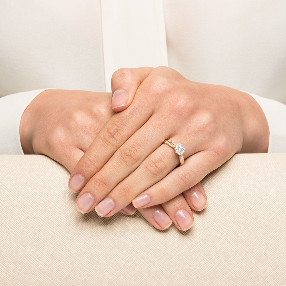 Engagement Ring with 1/2 Carat TW of Diamonds in 10ct Yellow & White Gold