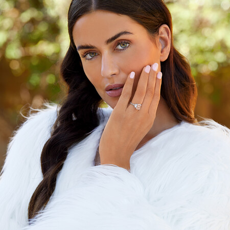 Sir Michael Hill Designer Emerald Cut Engagement Ring with Morganite & 0.48 Carat TW of Diamonds in 18kt White Gold Sir Michael Hill Designer Emerald Cut Engagement Ring with Morganite & 0.48 Carat TW of Diamonds in 18kt White Gold