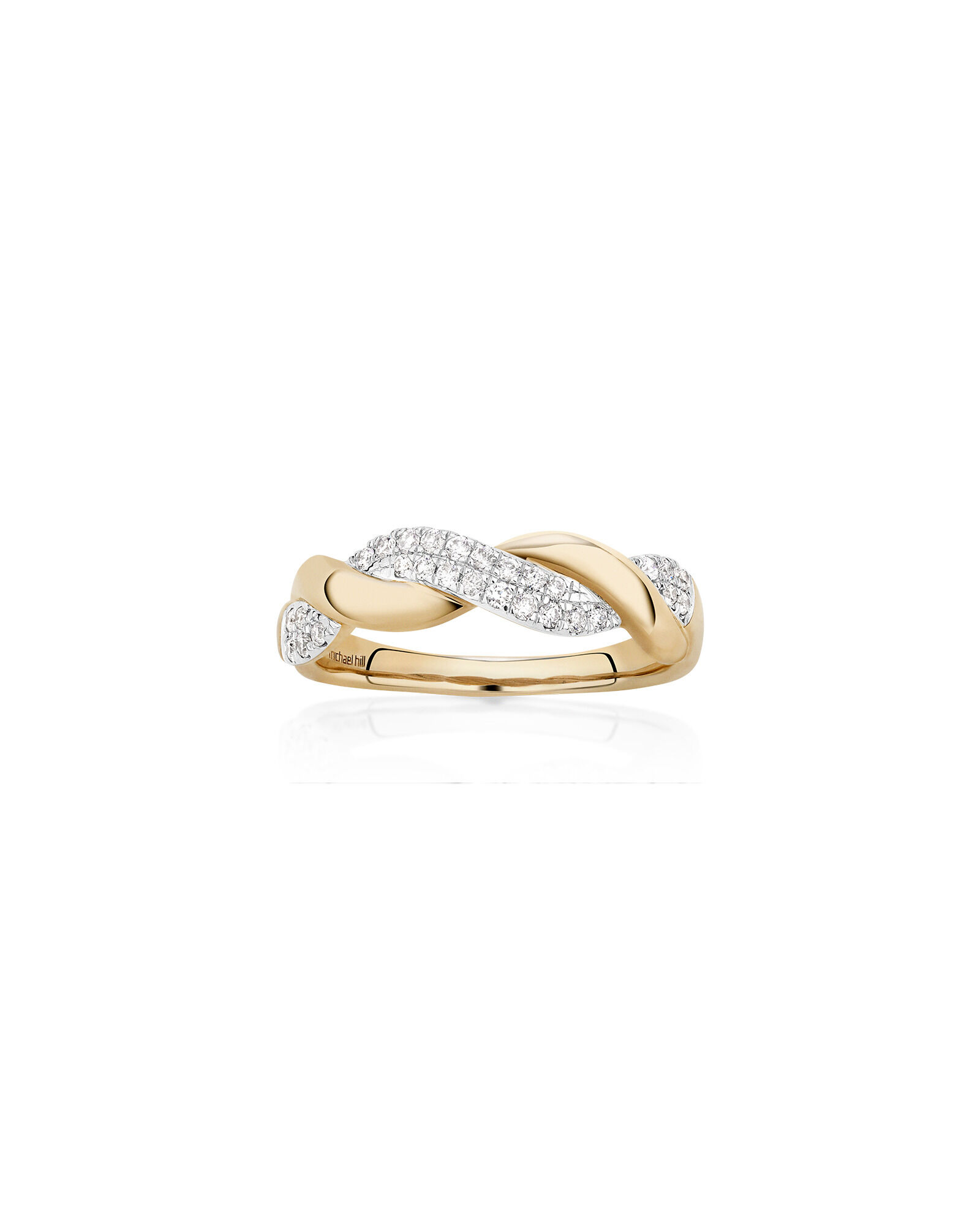 Twist Ring with 1 5 Carat TW of Diamonds in 10kt Yellow Gold