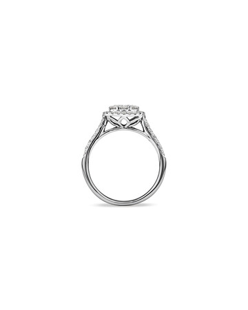 Square Cluster Halo Ring with 0.75 Carat TW of Diamonds in 10kt White Gold Square Cluster Halo Ring with 0.75 Carat TW of Diamonds in 10kt White Gold