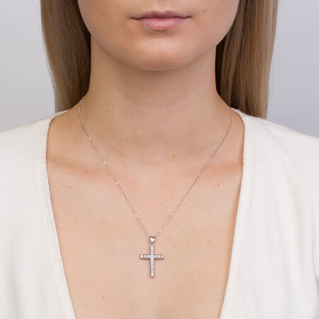 Pendant with 1/2 Carat TW of Diamonds in 10ct White Gold Pendant with 1/2 Carat TW of Diamonds in 10ct White Gold