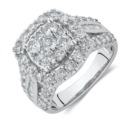 Engagement Ring with 2 1/2 Carat TW of Diamonds in 14kt White Gold Engagement Ring with 2 1/2 Carat TW of Diamonds in 14kt White Gold