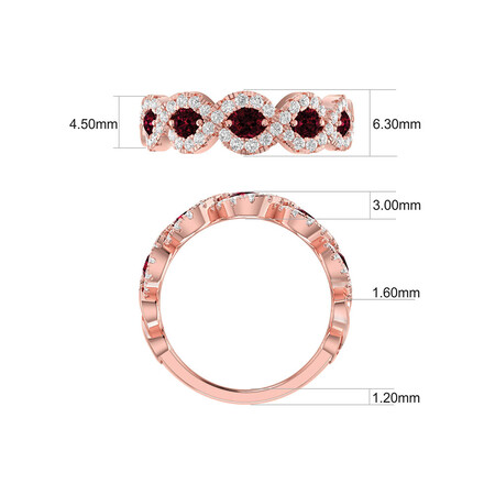 Ring with .46 Carat TW of Diamonds & Rhodolite Garnet in 14kt Rose Gold Ring with .46 Carat TW of Diamonds & Rhodolite Garnet in 14kt Rose Gold