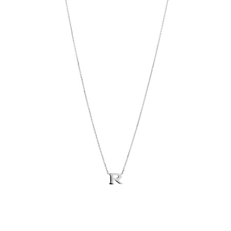 "R" Initial Necklace in Sterling Silver "R" Initial Necklace in Sterling Silver