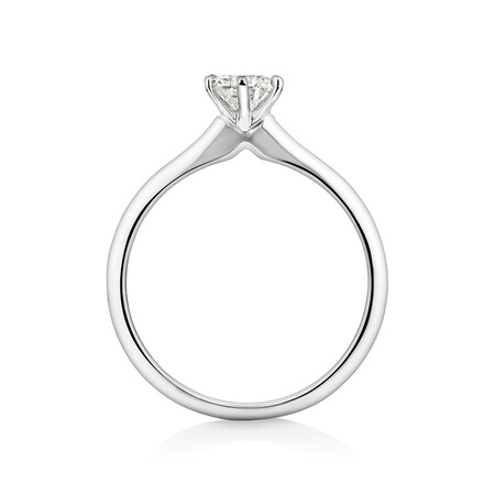 Certified Solitaire Engagement Ring with a 0.50 Carat TW Diamond in 18kt White Gold Certified Solitaire Engagement Ring with a 0.50 Carat TW Diamond in 18kt White Gold