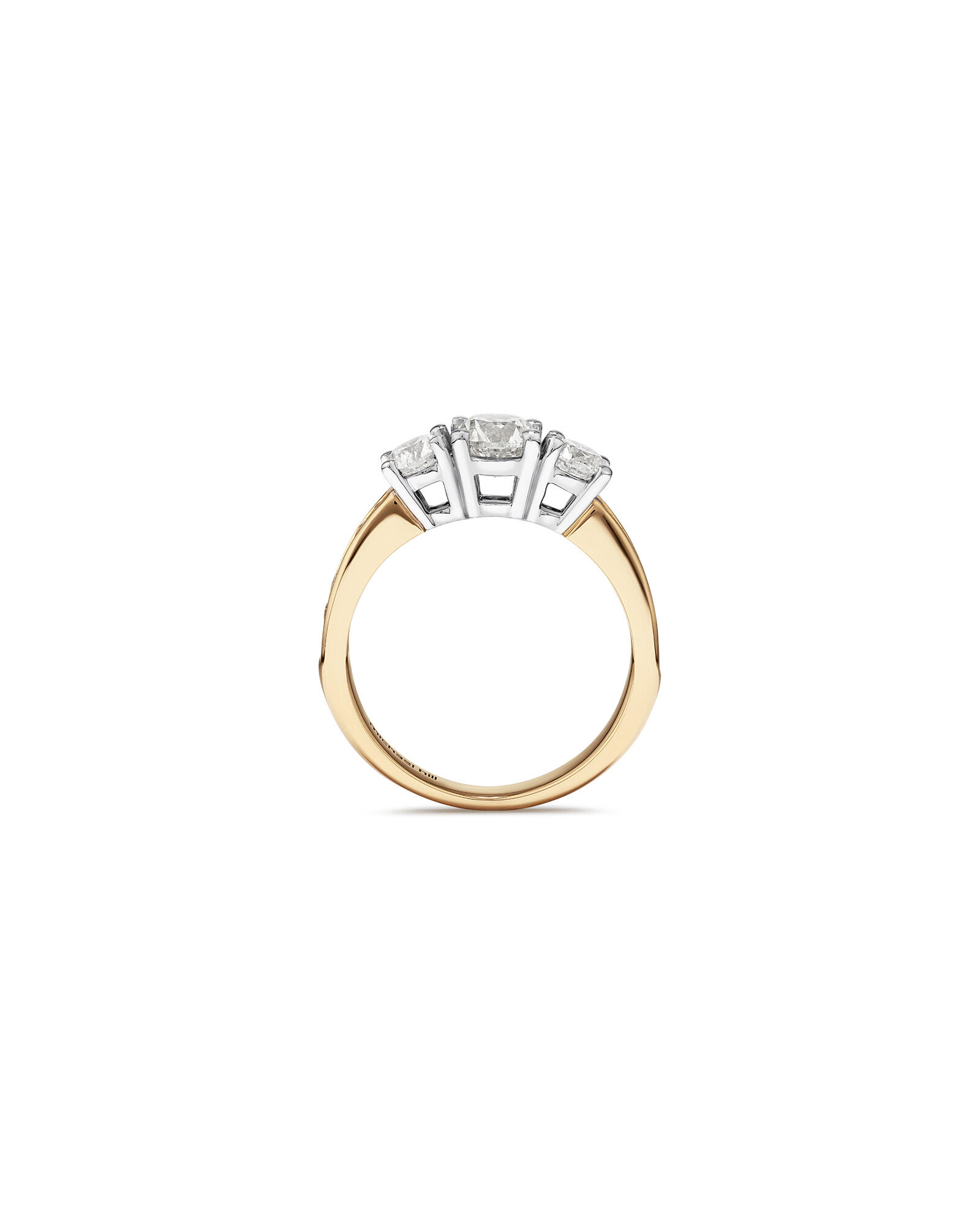 1.50 Carat TW Three Stone Round Brilliant Diamond Engagement Ring