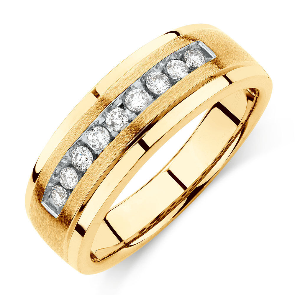 Men's Ring with 1/4 Carat TW of Diamonds in 10ct Yellow Gold