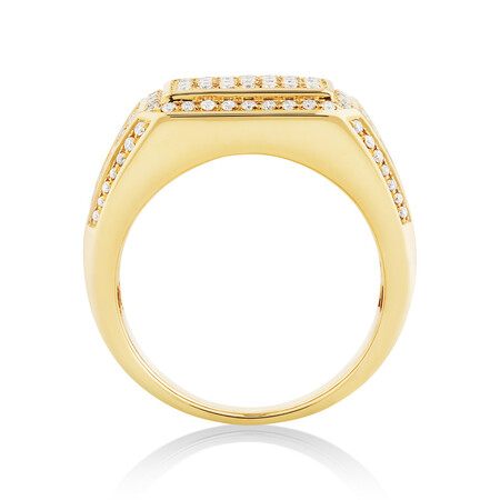 Men's Ring with 2 Carat TW of Diamonds In 10ct Yellow Gold Men's Ring with 2 Carat TW of Diamonds In 10ct Yellow Gold
