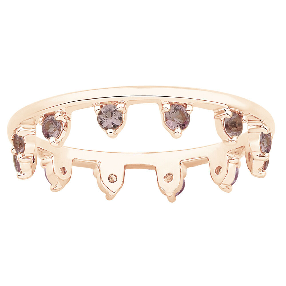 Zipper Ring with Pink Sapphire in 10ct Rose Gold