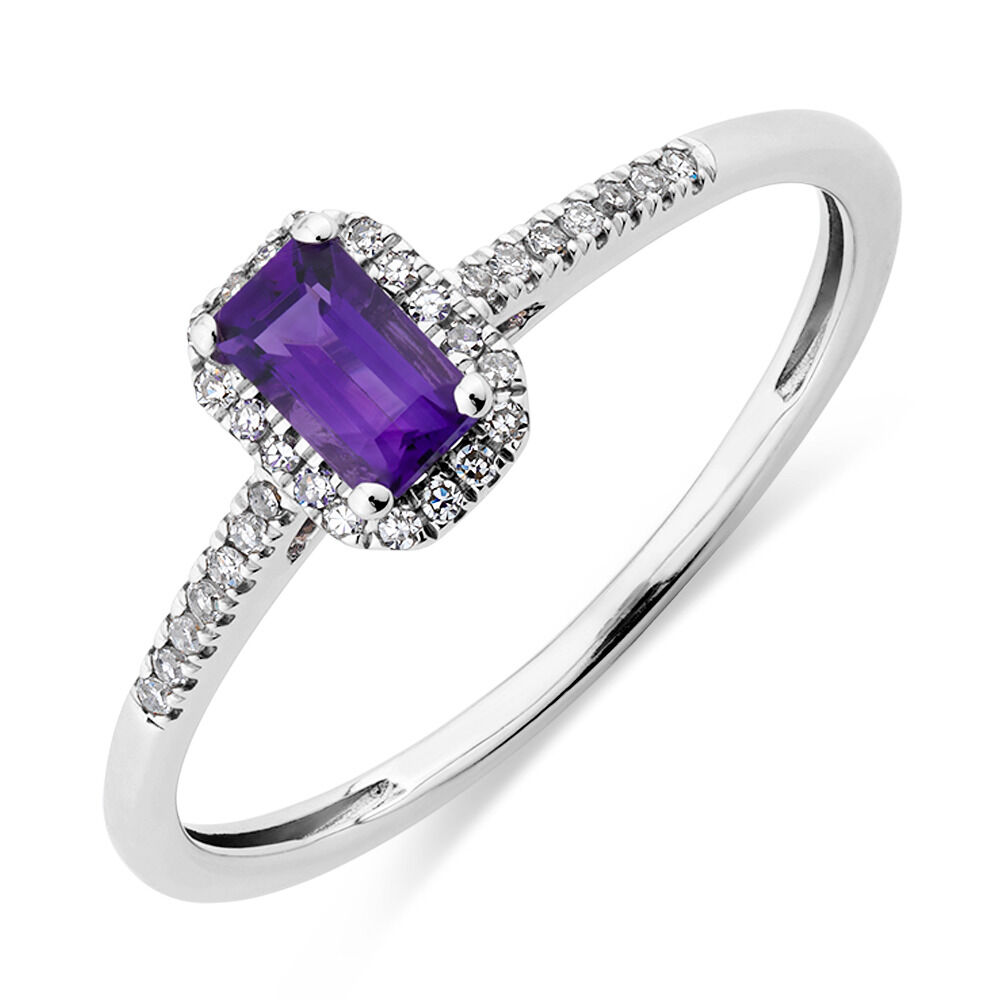 Amethyst \u0026 Diamonds in 10ct White Gold