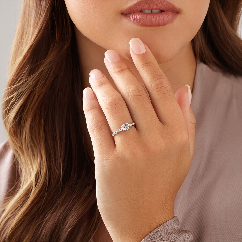 Sir Michael Hill Designer Engagement Ring With 1 Carat TW Of Diamonds In 14kt White Gold