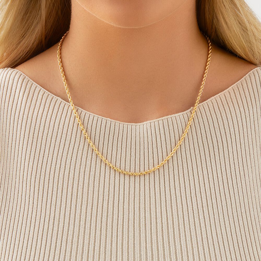 45cm 18 Rope Chain In 10kt Yellow Gold