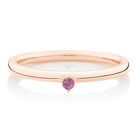 Stacker Ring with Pink Tourmaline in 10ct Rose Gold Stacker Ring with Pink Tourmaline in 10ct Rose Gold