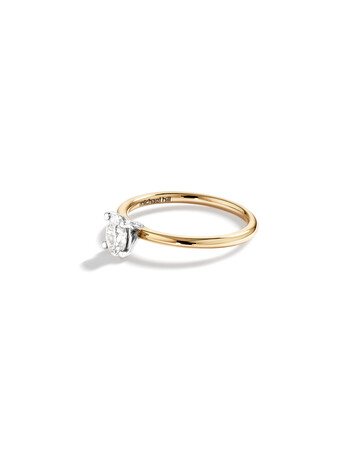 Certified Oval Solitaire Ring with 0.50 Carat TW of Diamonds in 14kt Yellow & White Gold Certified Oval Solitaire Ring with 0.50 Carat TW of Diamonds in 14kt Yellow & White Gold