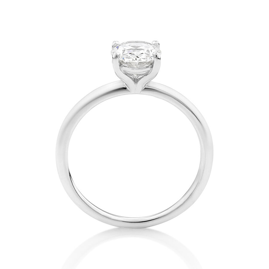 1.50 Carat Oval LaboratoryCreated Diamond Ring in 14kt White Gold