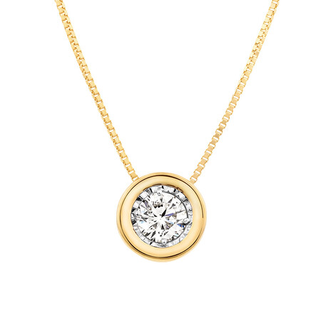 Pendant with a 1/4 Carat TW Diamond in 10ct Yellow Gold Pendant with a 1/4 Carat TW Diamond in 10ct Yellow Gold