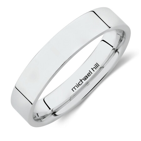 4mm Flat Wedding Band in 10kt White Gold 4mm Flat Wedding Band in 10kt White Gold
