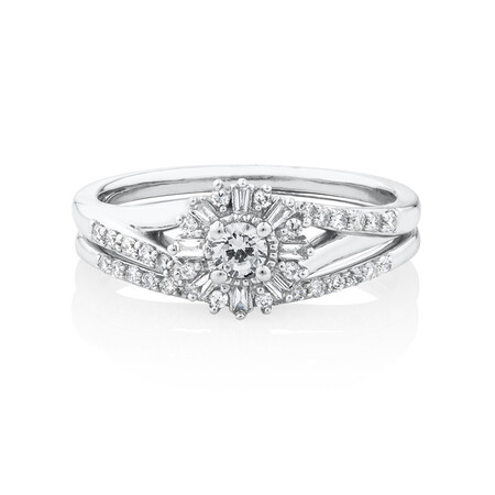 Bridal Set with 0.38 Carat TW Of Diamonds in 10ct White Gold Bridal Set with 0.38 Carat TW Of Diamonds in 10ct White Gold