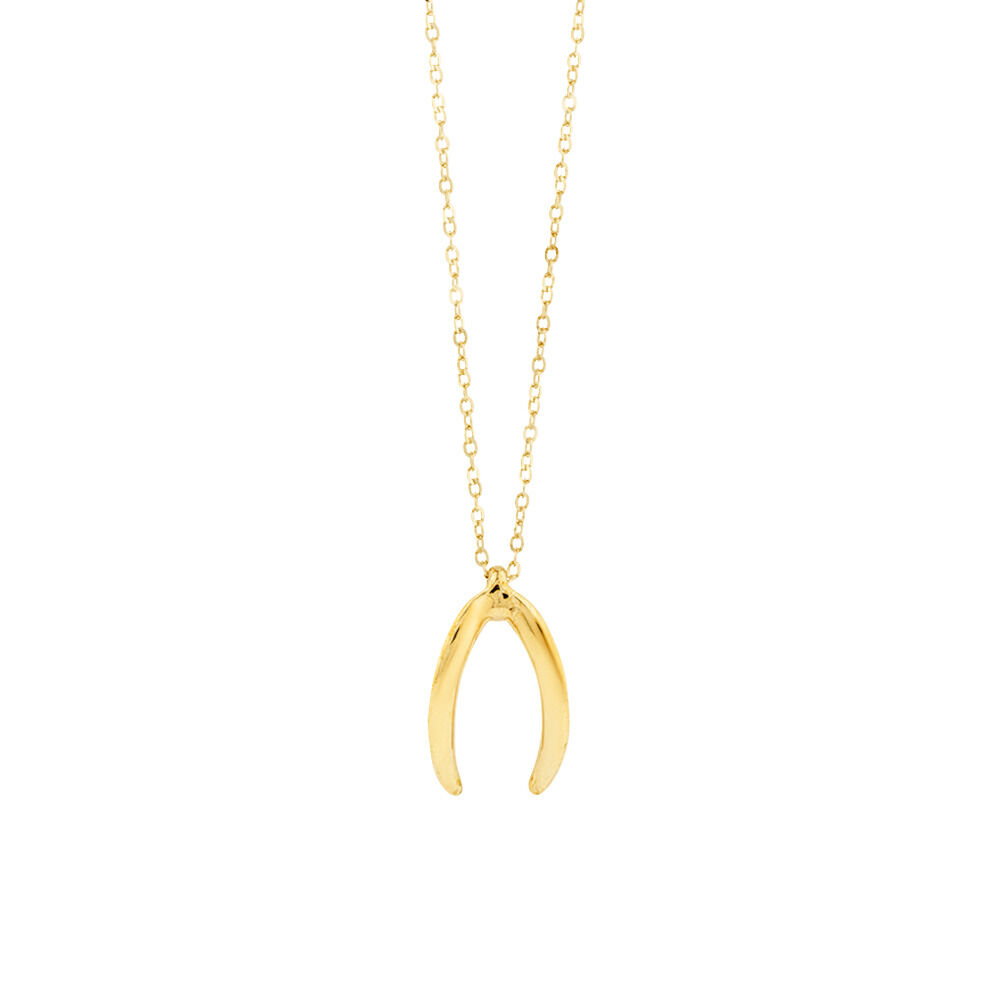 Mark Hill Wishbone Necklace in 10ct Yellow Gold