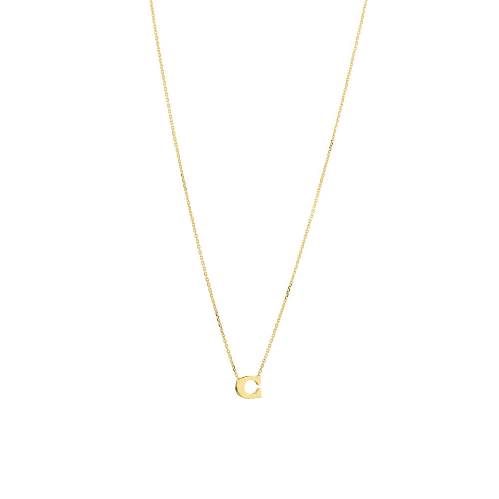"C" Initial Necklace in 10ct Yellow Gold