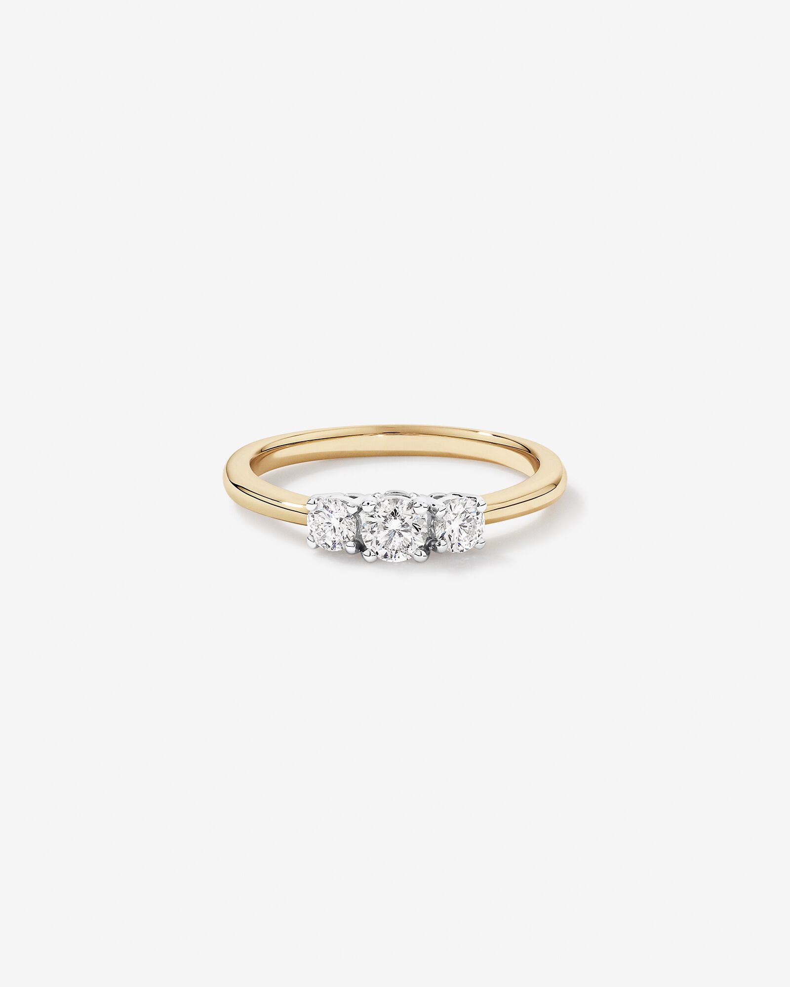 0.50 Carat TW 3 Stone Signature 101 Diamond Ring in 14kt Yellow and White Gold
