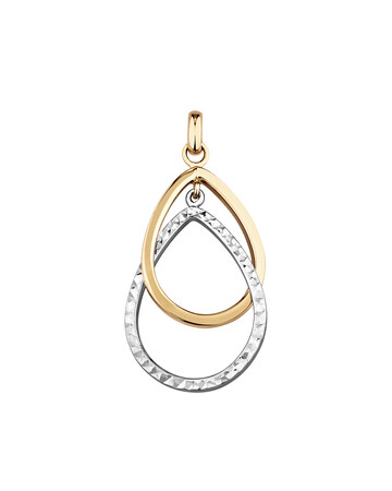 Teardrop Pendant in 10kt Yellow & White Gold Teardrop Pendant in 10kt Yellow & White Gold