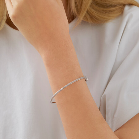 Pave Bangle with 0.50 Carat TW of Diamonds in 10ct White Gold Pave Bangle with 0.50 Carat TW of Diamonds in 10ct White Gold