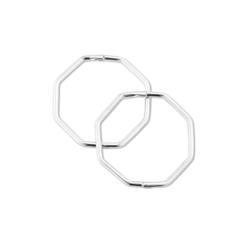 16mm Octagonal Plain Sleepers in Sterling Silver