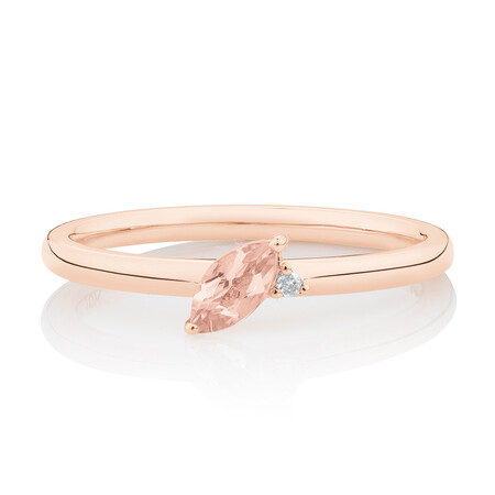 Stacker Ring with Diamond & Morganite in 10ct Rose Gold Stacker Ring with Diamond & Morganite in 10ct Rose Gold