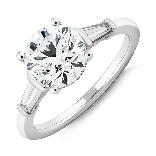 Sir Michael Hill Designer Three Stone Engagement Ring with 2.34 Carat TW Diamonds in 18kt White Gold