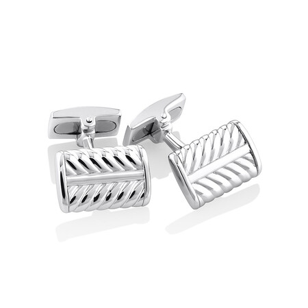 RECTANGLE TEXTURED CUFF LINKS IN STERLING SILVER RECTANGLE TEXTURED CUFF LINKS IN STERLING SILVER