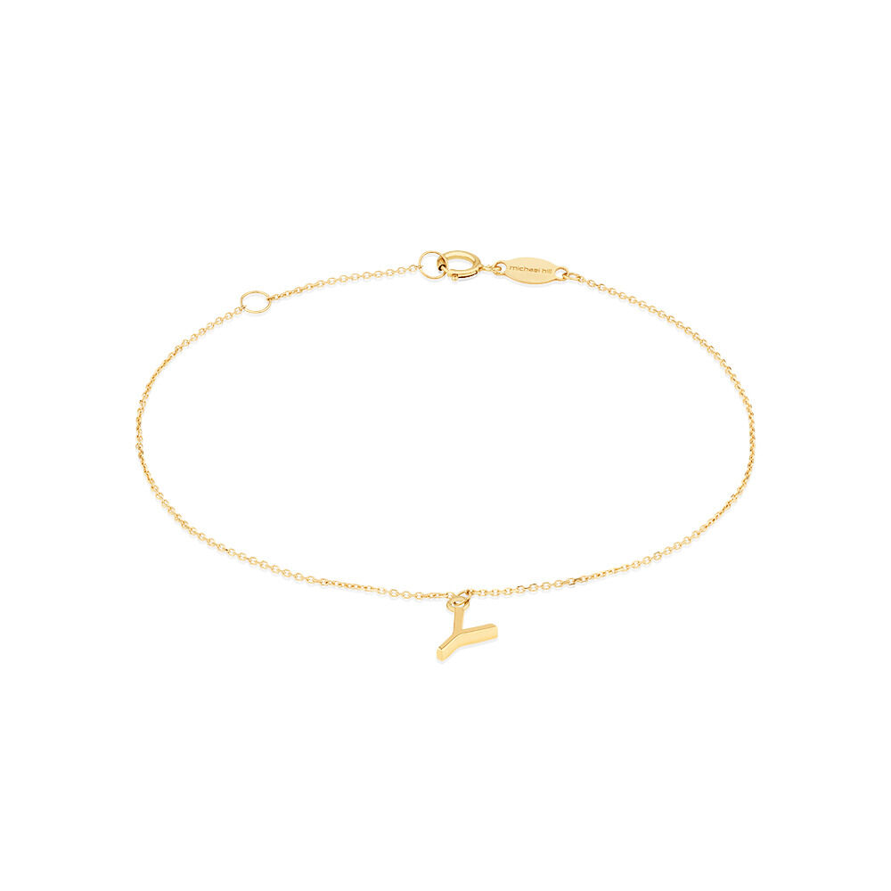 White gold deals initial bracelet