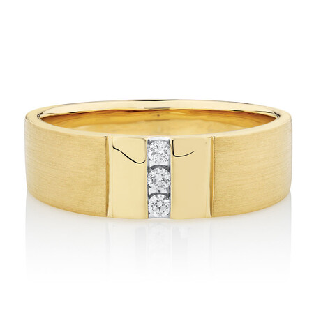 Men's Diamond Set Ring in 10ct Yellow Gold Men's Diamond Set Ring in 10ct Yellow Gold