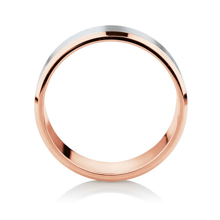 Men's Wedding Band in 10ct Rose & White Gold Men's Wedding Band in 10ct Rose & White Gold