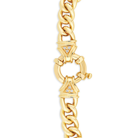 20cm (7") Diamond Set Curb Bracelet in 10kt Yellow Gold 20cm (7") Diamond Set Curb Bracelet in 10kt Yellow Gold