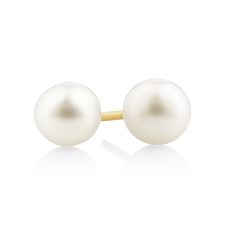 Stud Earrings with Cultured Freshwater Pearls in 10ct Yellow Gold