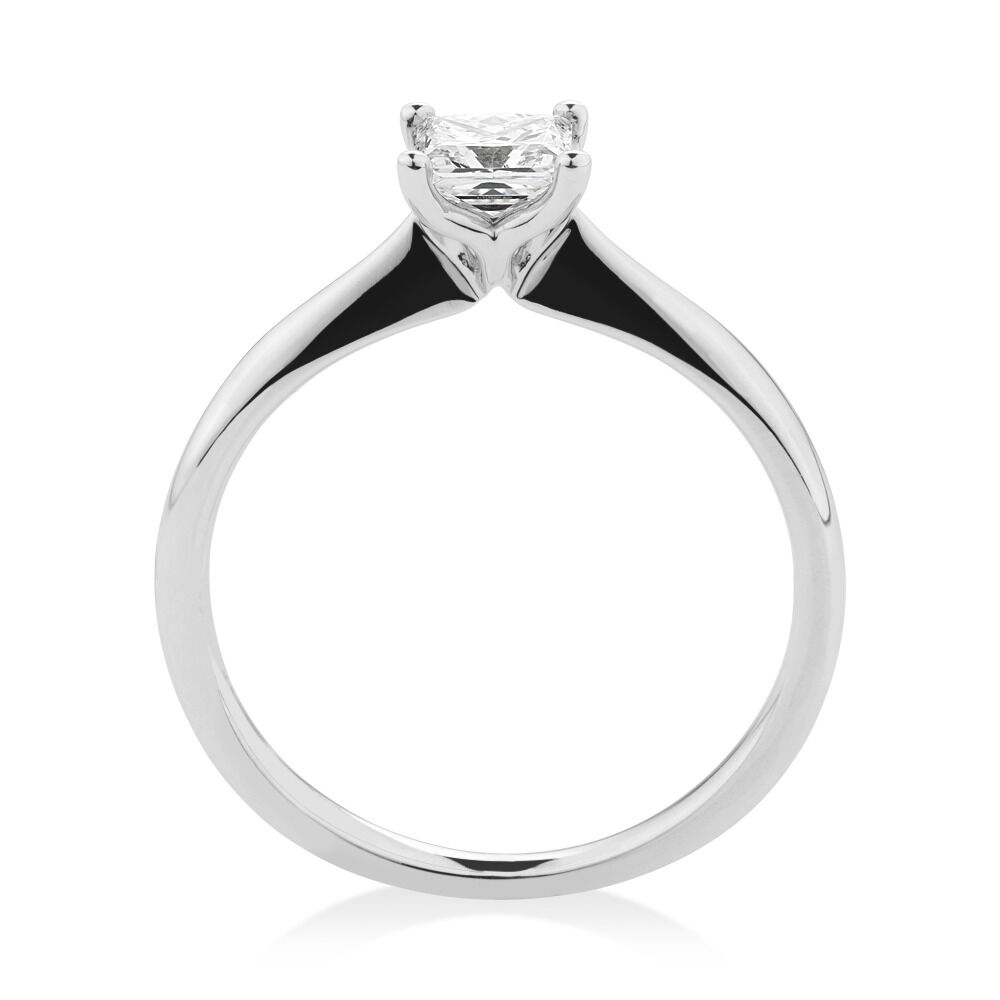 Certified Solitaire Engagement Ring with a 0.50 Carat TW of Diamond in 18ct White Gold