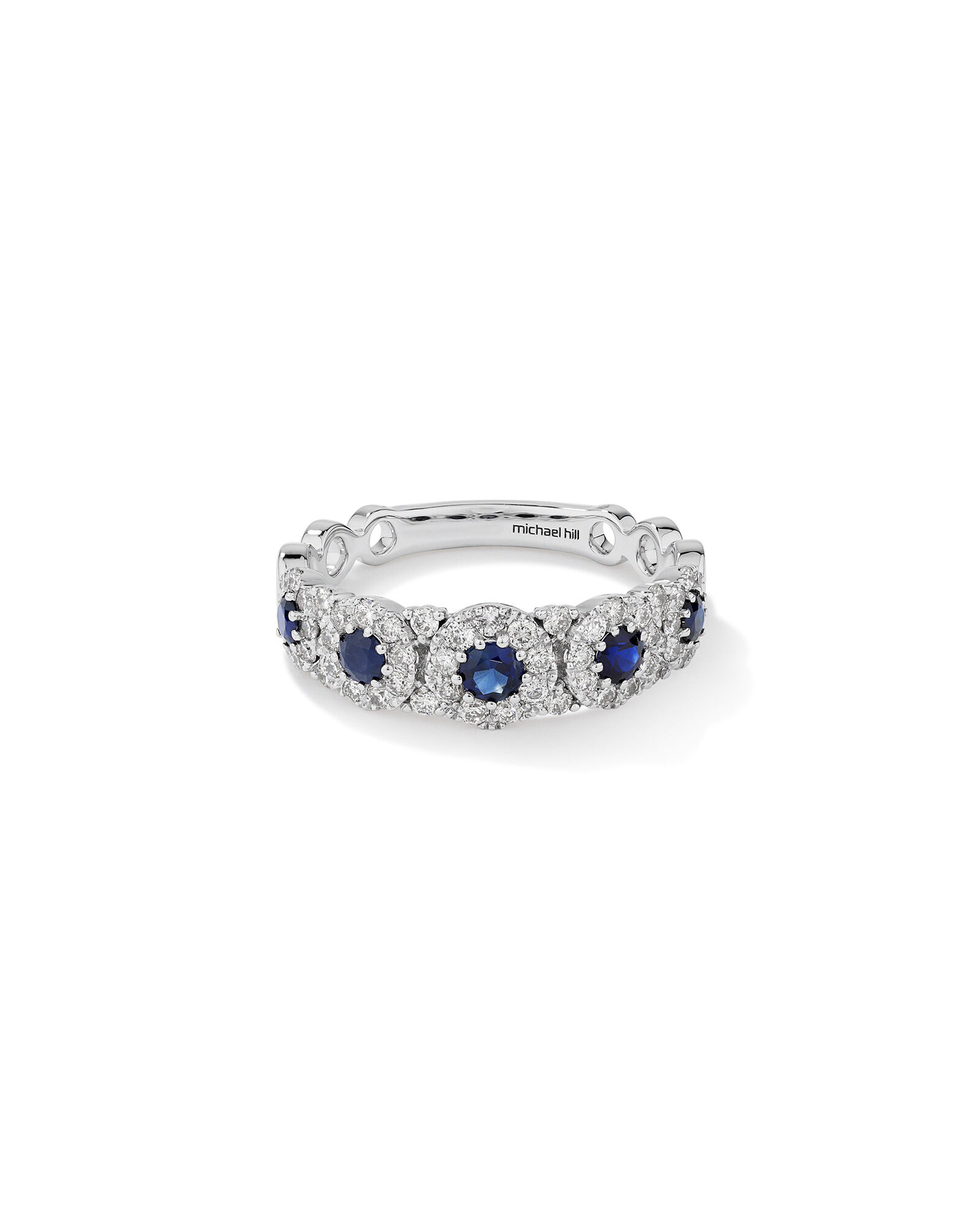 Bubble Ring with Sapphire and .50 Carat TW Diamonds in 14kt