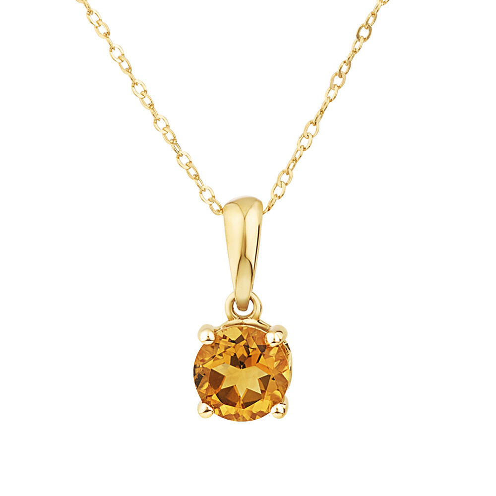 Pendant with Citrine in 10kt Yellow Gold