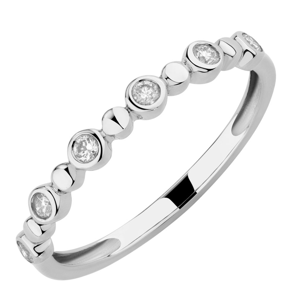 Bubble Ring with 0.12 Carat TW of Diamonds in 10ct White Gold