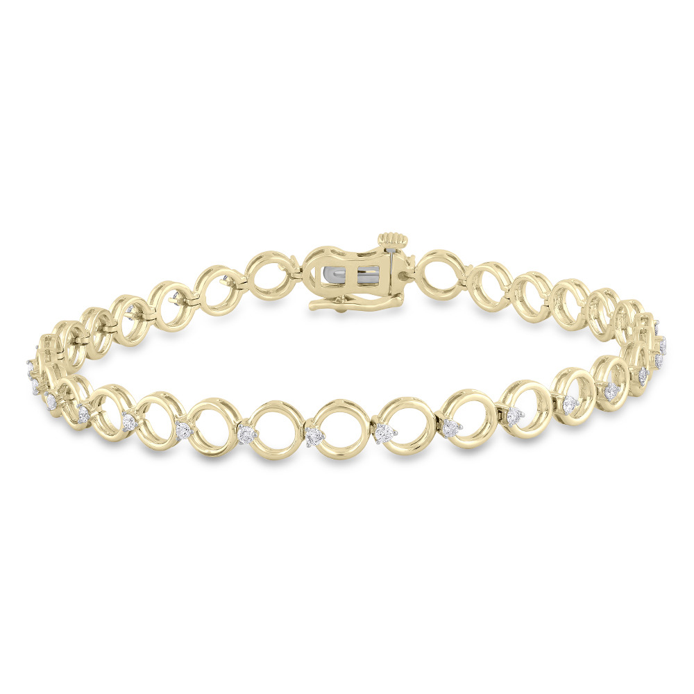 Circle Bracelet with 0.50 Carat TW of Diamonds in 10ct Yellow Gold