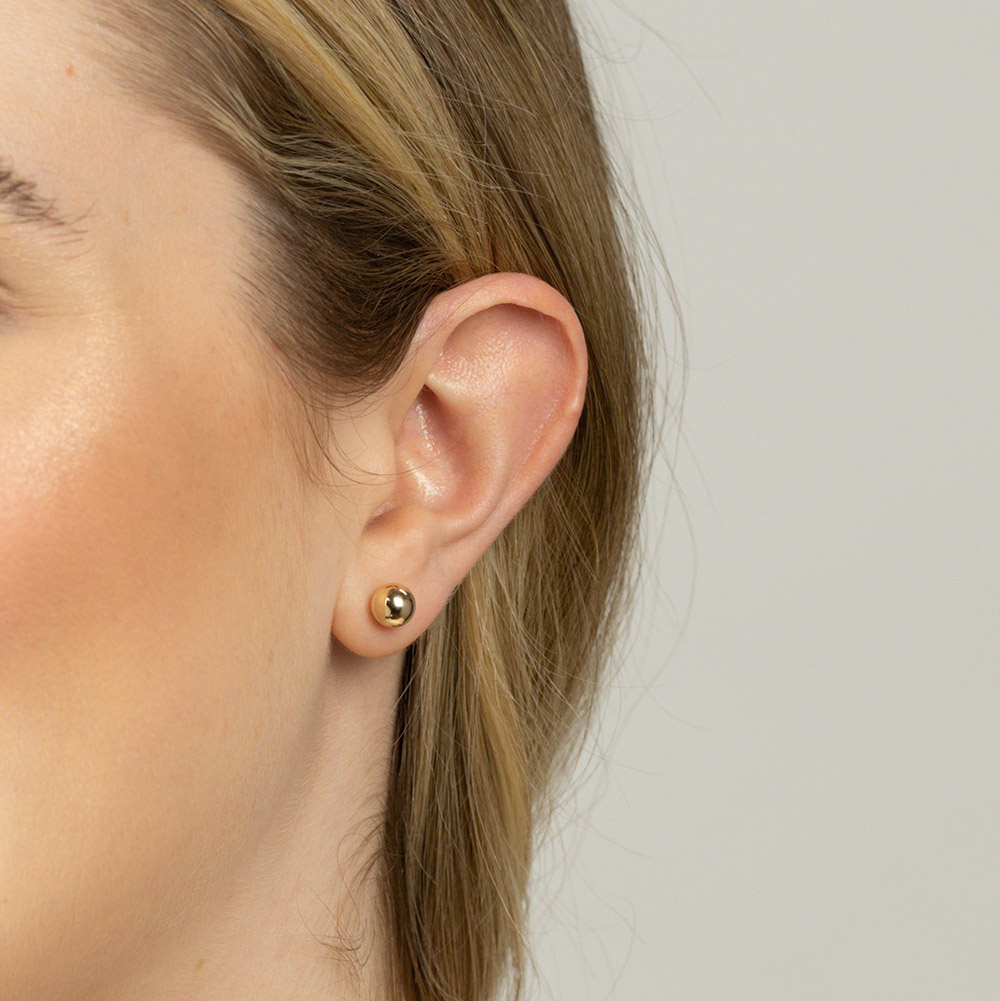 7mm 14kt gold ball stud earrings