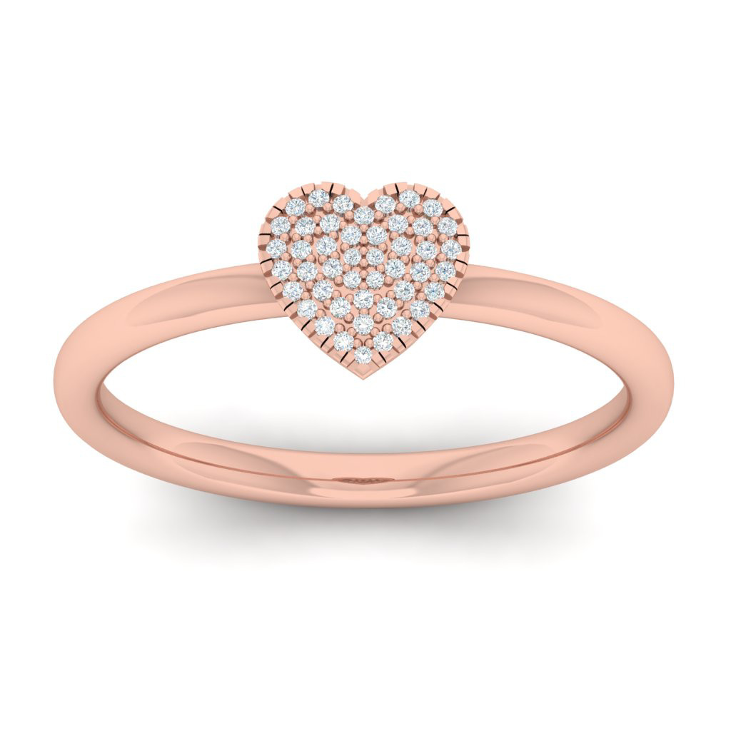 Ring with Diamonds in 10ct Rose Gold