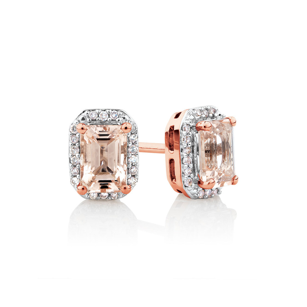 rose gold and morganite earrings