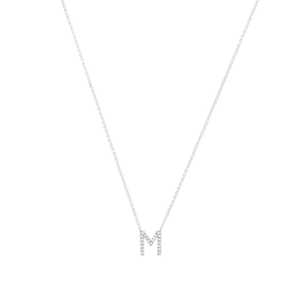 M' Initial necklace with 0.10 Carat TW 