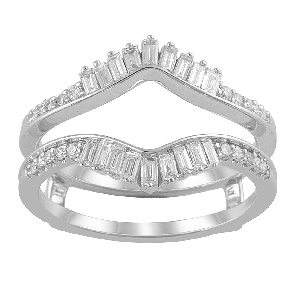 Enhancer Ring with 1/2 Carat TW of Diamonds in 14ct White Gold