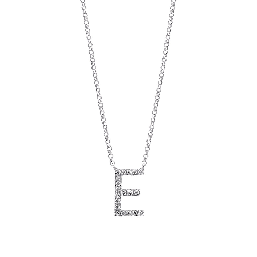 E' Initial necklace with 0.10 Carat TW 